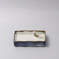 eWholesale Sushi Plate 15cm Tenmokku Edge Design