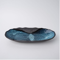 eWholesale Organic Platter Oval 32cm Storm Glaze