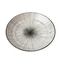 eWholesale Pasta Bowl Flat 23cm Black Converging Line