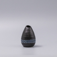 Vase Pinecone 10H Black Wave Design