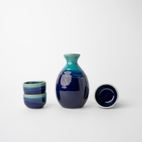 eWholesale Sake Set Four 330ml Cobalt Teal Glaze
