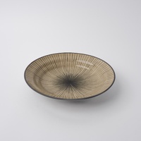 eWholesale Shallow Bowl 20cm Green Converging Line Glaze