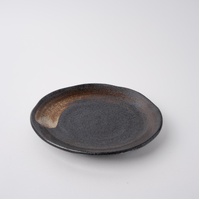 eWholesale Flat Plate 18cm Brushstroke Black Glaze