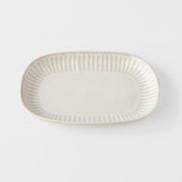 eWholesale Oval Plate 19cm Ridged Alabaster Glaze