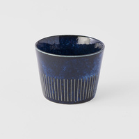 eWholesale Soba Cup 175ml Ridged Indigo Blue Glaze
