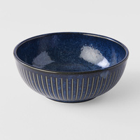 eWholesale Pasta Bowl 16cm Ridged Indigo Blue Glaze