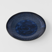 eWholesale Dinner Plate 23cm Ridged Indigo Blue