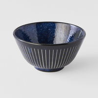 eWholesale Rice Bowl 12cm Fluted Indigo Blue Glaze