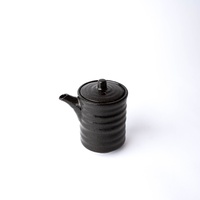 eWholesale Soy Pot 170ml Black Ribbed
