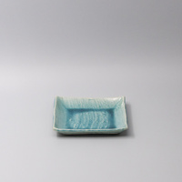eWholesale Square Plate 17cm Crackle Turquoise Glaze