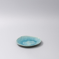 eWholesale Oval Plate 15cm Crackle Turquoise Glaze