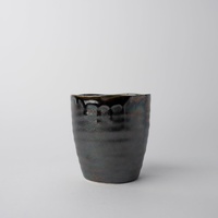 eWholesale Sushi Mug 325ml Metallic Black Drip Glaze