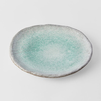 eWholesale Oval Plate 25cm Aqua Splash Glaze