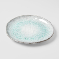eWholesale Oval Plate 30cm Aqua Splash Glaze