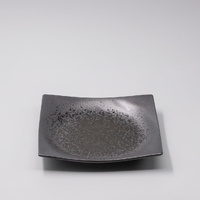 eWholesale Square Plate 22cm Black Pearl Glaze