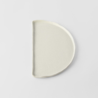 eWholesale Half Moon Plate 27cm Ivory White Glaze Ceramic