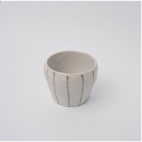 eWholesale 160ml Cup Cream Grey Stripe Design 8cm