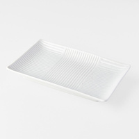 eWholesale Sushi Plate 21cm White Line Design