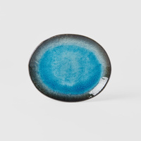 eWholesale Oval Plate 18cm Sky Blue Glaze Dinnerware