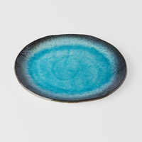 eWholesale Oval Plate 22cm Sky Blue Glaze Dinnerware