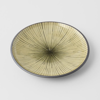 eWholesale Tapas Plate 17cm Green Converging Line Glaze