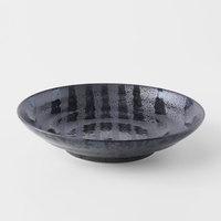 eWholesale Pasta Bowl Flat 23cm Black Stripes