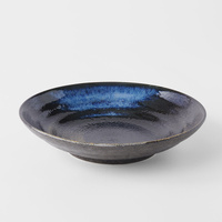 eWholesale Pasta Bowl Flat 23cm Gold Brushstroke Glaze