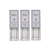 eWholesale Unscented Dinner Candles White 25cm Bulk 192