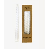 bulk 96 Spiral Dinner Candle White 25cm