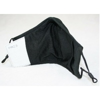 Face Mask Reusable Cotton Cloth Fabric w 2 Pm2.5 Perfect Fit Adjustable Black