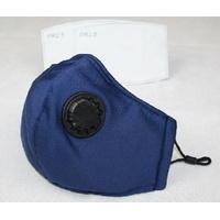 eWholesale Reusable Cotton Face Mask PM2.5 Blue Valve 3Ply