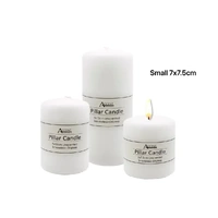 bulk 48 Unscented White Pillar Candle 7cm