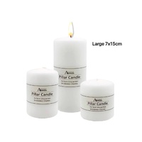 eWholesale Bulk 24 Unscented White Pillar Candle 7x15cm