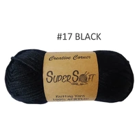 Bulk 12 #17 Black Super Soft Knitting Yarn 100% Acrylic