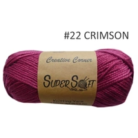 Bulk 12 #22 Crimson Super Soft Knitting Yarn 100% Acrylic