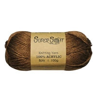 Bulk 12 #23 Brown Super Soft Knitting Yarn 100% Acrylic