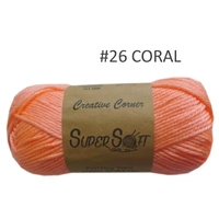Bulk 12 #26 Coral Super Soft Knitting Yarn 100% Acrylic