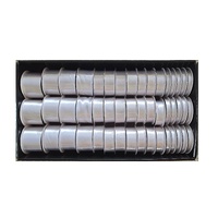 bulk 48 Roll All White Satin Ribbon Variety Sizes Displayed Box
