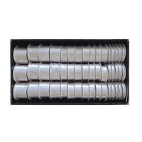 bulk 48 Roll All White Satin Ribbon Variety Sizes Displayed Box