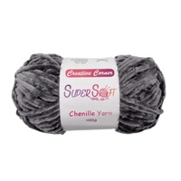 eWholesale Bulk 12 Dark Grey Chenille Yarn 100G Super Soft