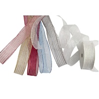 eWholesale Bulk 48 Metallic Striped Organza Ribbon 300cm