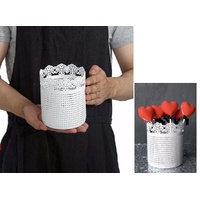eWholesale Set 2 Decorative White Metal Planters 12cm