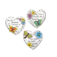 eWholesale Set 3 Blessings Concrete Heart Ornament 25cm