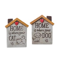 eWholesale Set 2 Concrete Cat Dog Garden Statue Homes 15cm