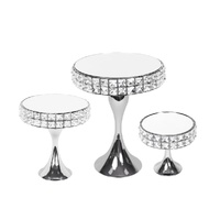 eWholesale Set 3 Diamond Style Mirror Cake Stand 39cm
