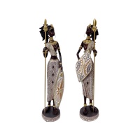 eWholesale Set 2 African Warrior Statues Assorted 33cm