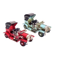 Set 2 Metal Car T Model Ford Look A Like 2 Assorted 16x8cm