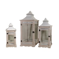 eWholesale Set 3 Wooden Aegean Heritage Lanterns 77cm