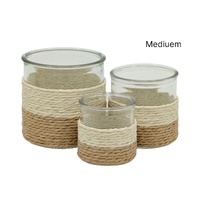 eWholesale Paper Rope Glass Jar 10cm - Bulk Pack 24