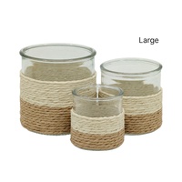 eWholesale Paper Rope Glass Jar 12cm - Bulk Pack 12